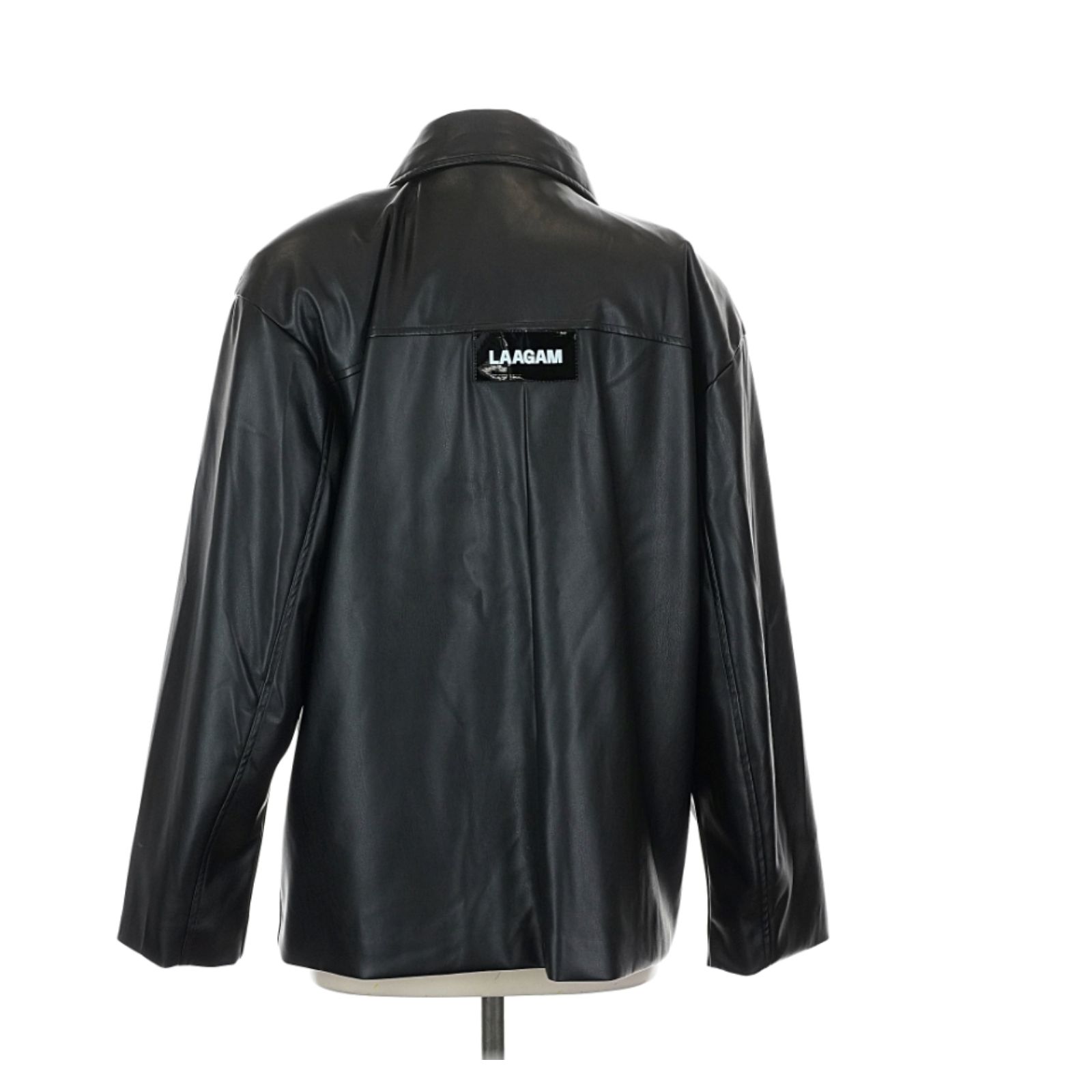 Laagam Black Faux Leather Jacket Waist Length Size S — image 2 of 4